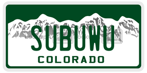 SUBUWU license plate in Colorado