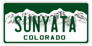 SUNYATA  license plate in CO