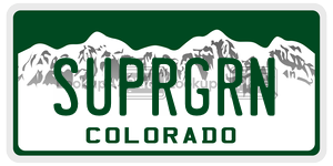 SUPRGRN  license plate in CO