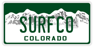 SURFCO  license plate in CO