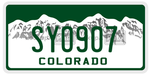 SYO907  license plate in CO