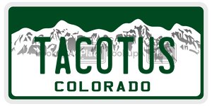 TACOTUS license plate in Colorado