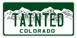 TAINTED  license plate in CO