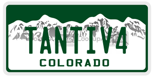 TANTIV4  license plate in CO