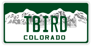 TBIRD license plate in Colorado