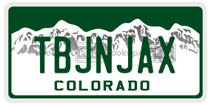 TBJNJAX  license plate in CO