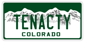 TENACTY  license plate in CO