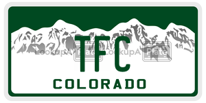 TFC  license plate in CO