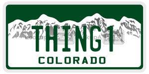 THING1 license plate in Colorado