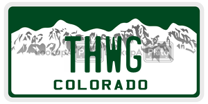 THWG  license plate in CO