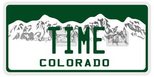 TIME  license plate in CO