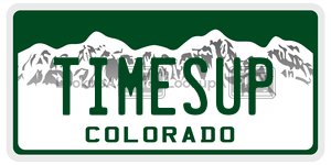 TIMESUP  license plate in CO