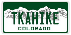 TKAHIKE  license plate in CO