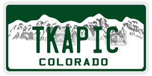 TKAPIC  license plate in CO