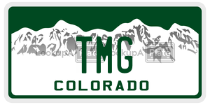 TMG  license plate in CO