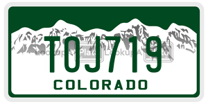 TOJ719  license plate in CO