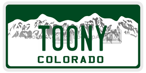 TOONY  license plate in CO