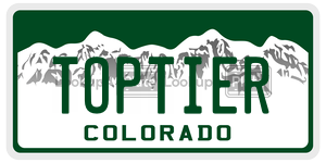 TOPTIER  license plate in CO