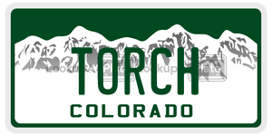 TORCH  license plate in CO