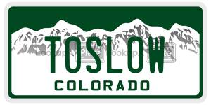 TOSLOW  license plate in CO