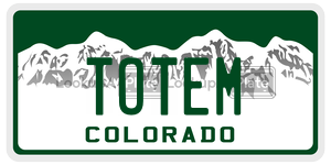 TOTEM  license plate in CO