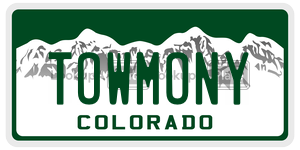 TOWMONY license plate in Colorado