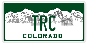 TRC license plate in Colorado