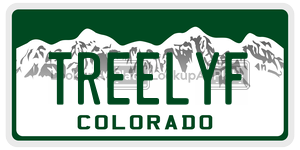 TREELYF license plate in Colorado