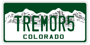 TREMOR5  license plate in CO