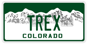 TREX license plate in Colorado