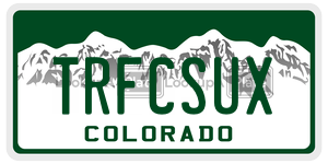 TRFCSUX  license plate in CO