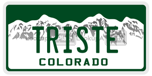 TRISTE  license plate in CO