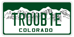 TROUB1E  license plate in CO