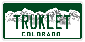 TRUKLET  license plate in CO