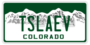 TSLAEV  license plate in CO