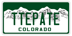 TTEPATE  license plate in CO