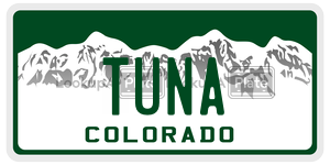 TUNA license plate in Colorado