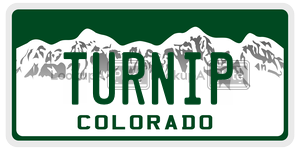 TURNIP  license plate in CO