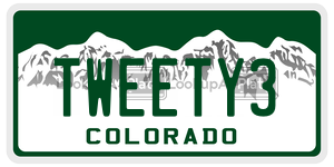 TWEETY3  license plate in CO