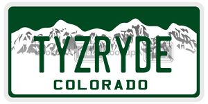 TYZRYDE license plate in Colorado