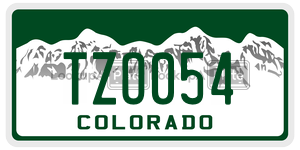 TZO054  license plate in CO