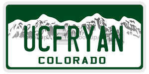 UCFRYAN  license plate in CO