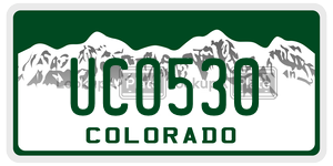 UCO530  license plate in CO