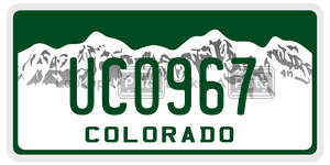 UCO967  license plate in CO