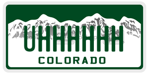 UHHHHHH  license plate in CO
