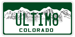 ULTIM8  license plate in CO