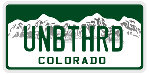 UNBTHRD  license plate in CO