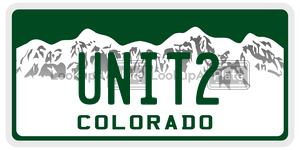 UNIT2  license plate in CO
