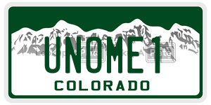 UNOME1  license plate in CO
