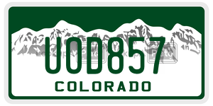 UOD857 license plate in Colorado